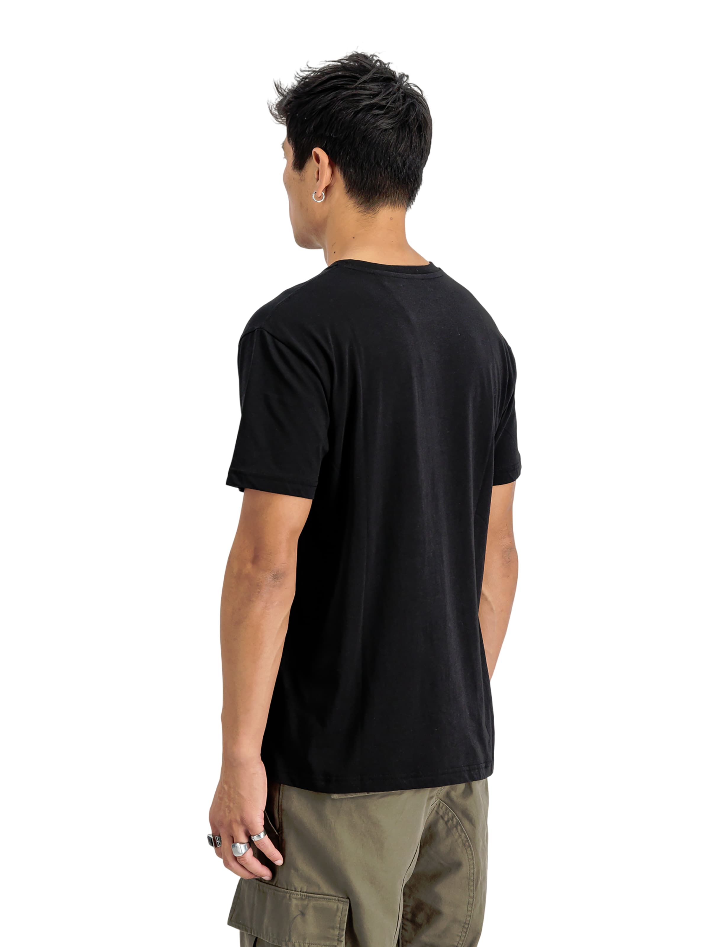 ALPHA INDUSTRIES Shirt 'Basic Small Logo' in Black