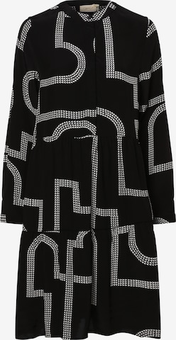 Cartoon Shirt Dress in Black: front