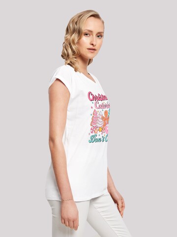 F4NT4STIC Shirt 'Christmas Calories Dont Count' in Wit