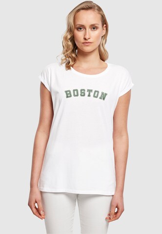 Maglietta 'Boston' di Merchcode in bianco: frontale