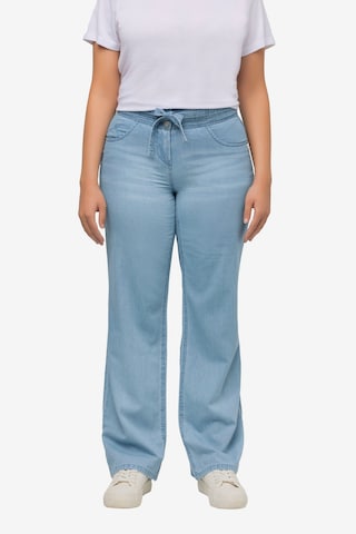 Ulla Popken Wide leg Jeans in Blauw: voorkant