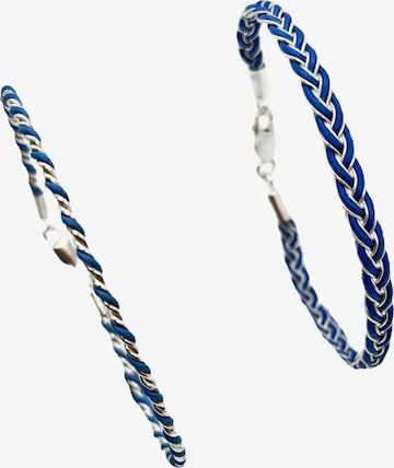 Braccialetto 'Conjunto de pulseras trenzadas plata 925 azul' di Plata Única in blu: frontale