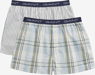 GANT Boxershorts in de kleur Marine / Lichtblauw / Pasteelgeel / Wit, Productweergave