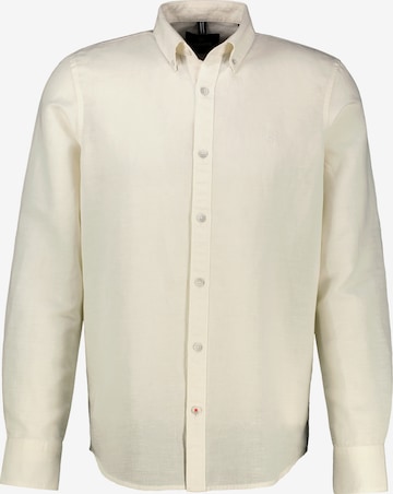 LERROS Herrenhemd aus Baumwoll-Leinen-Mix in Weiß: Vorderseite