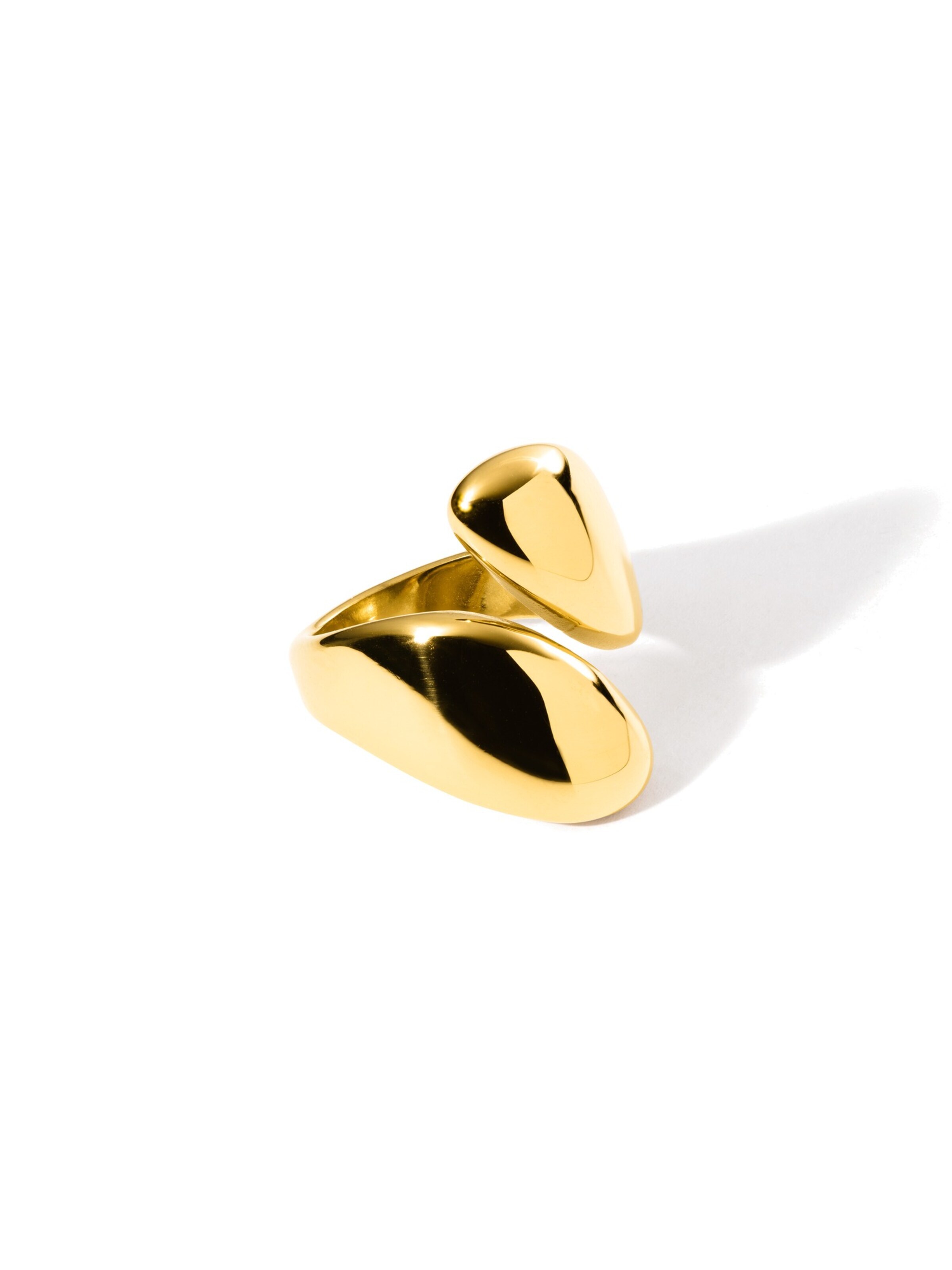 hiBALI Ring 'Chunky Edgy'‌‌‌ in Gold: Vorderseite