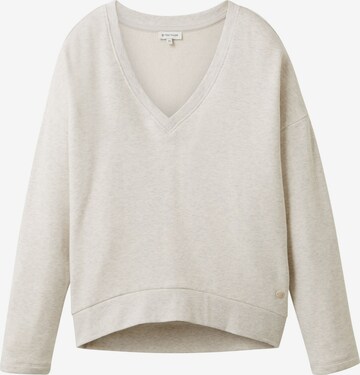 Sweat-shirt TOM TAILOR en beige : devant