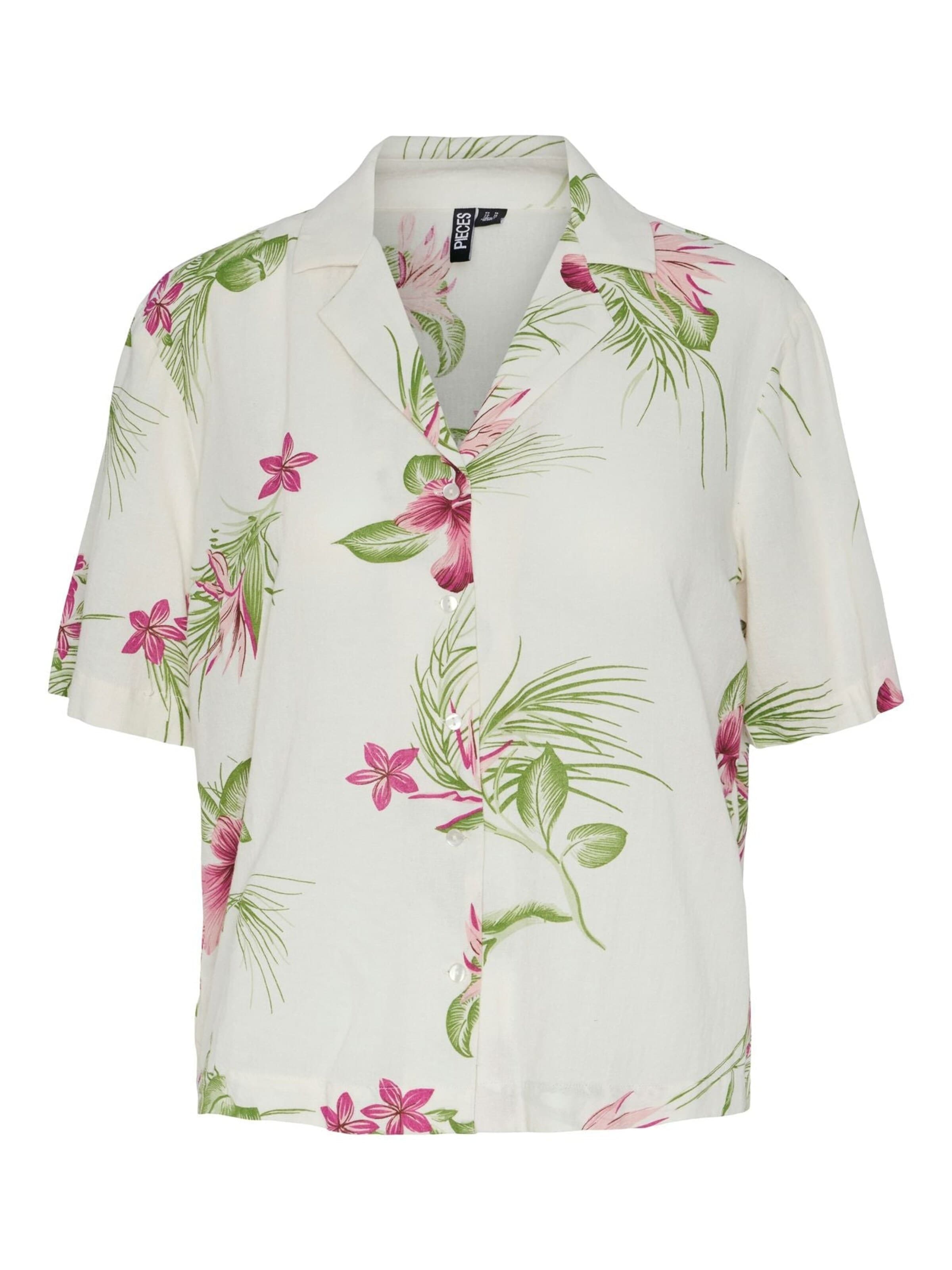 PIECES Bluse i hvid: forside