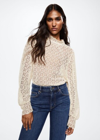 MANGO Blouse 'guipur' in White: front