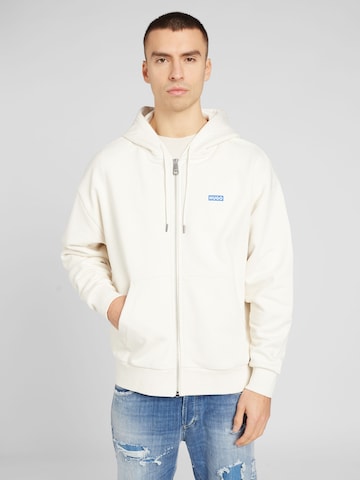 HUGO Sweat jacket 'Nardimez' in White: front