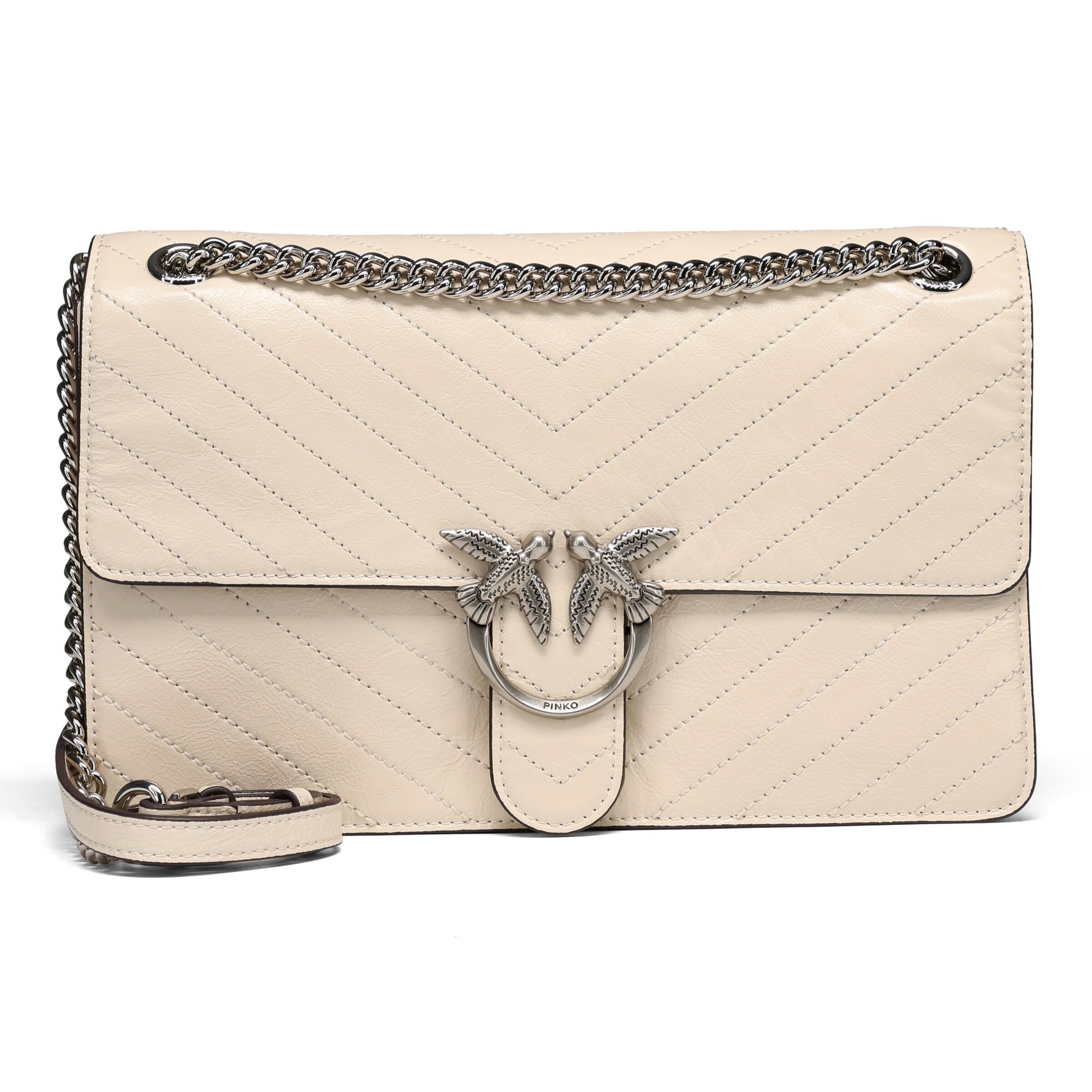 PINKO Schoudertas 'Love One' in Beige: voorkant