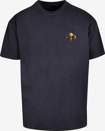 T-Shirt 'Rainbow Turtle' F4NT4STIC en bleu : devant