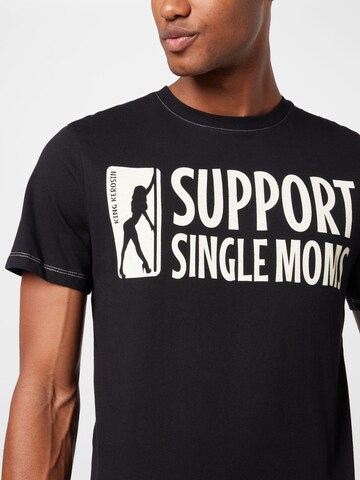 King Kerosin Shirt 'Support Single Moms' in Black