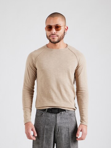 Pull-over 'JJEBreeze' JACK & JONES en beige : devant