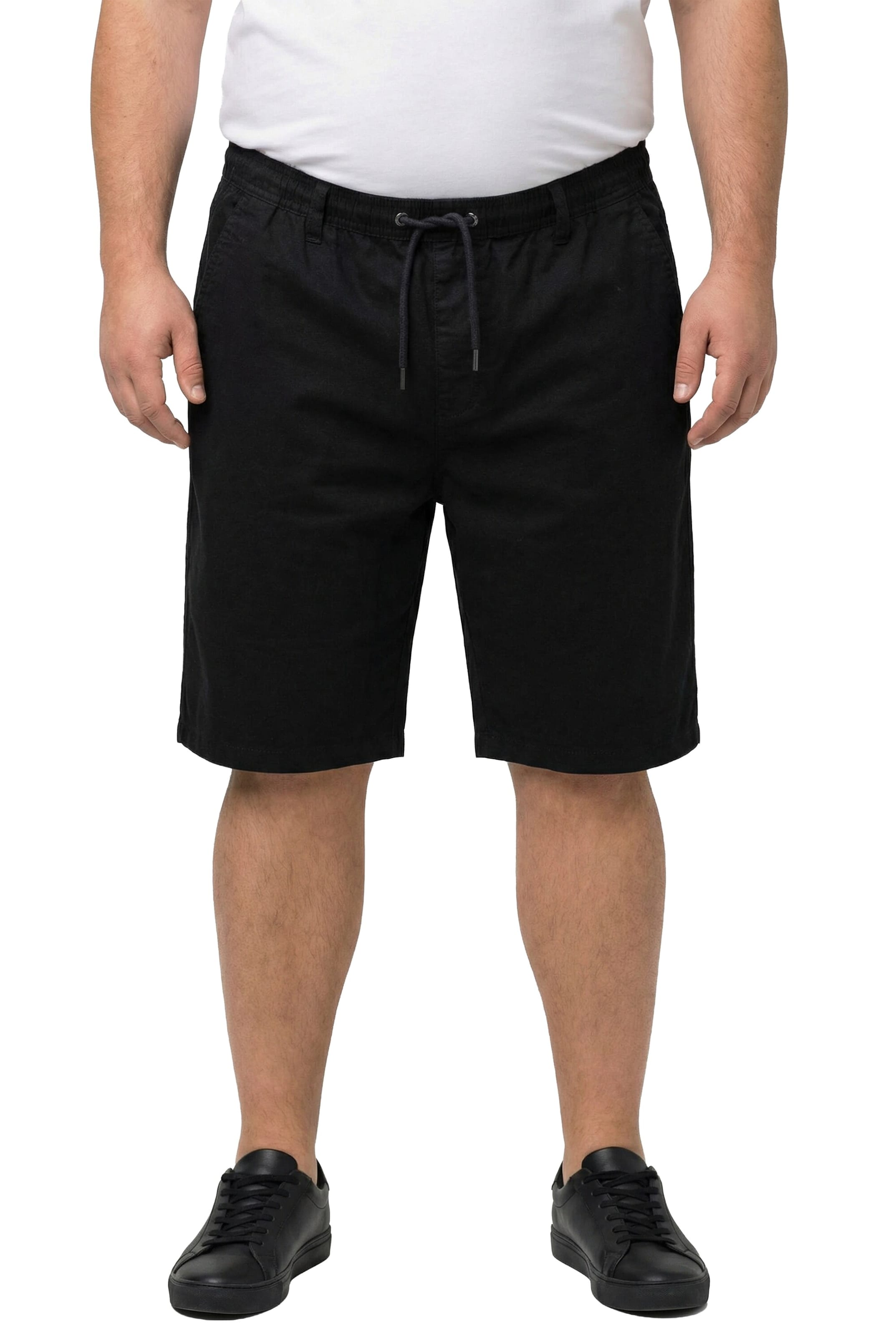 Men Plus Regular Broek in Zwart: voorkant