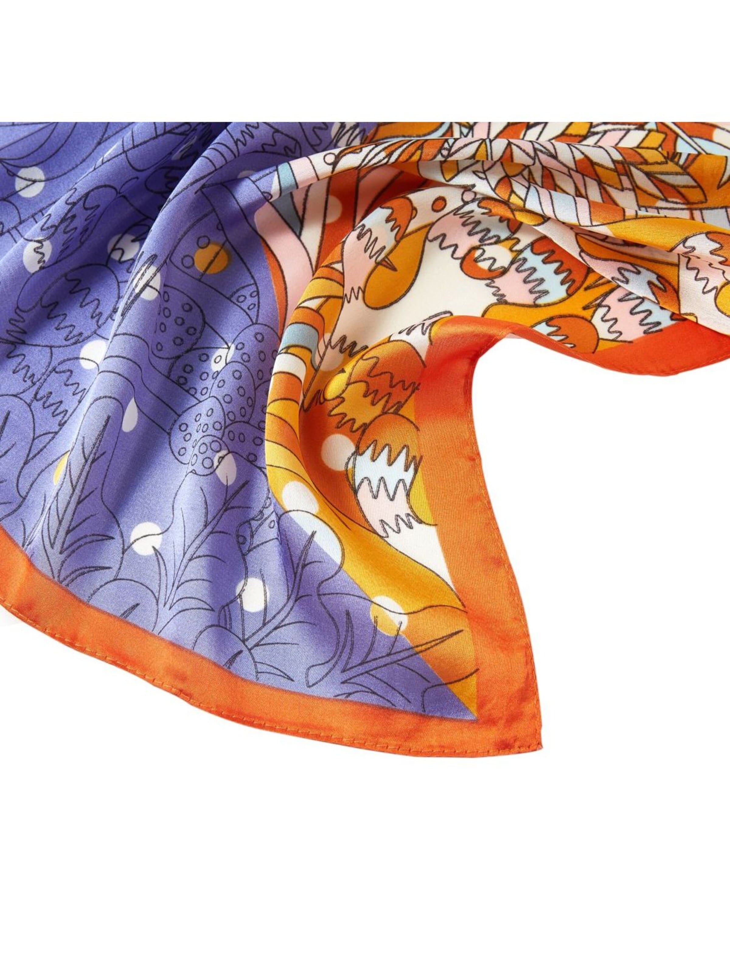 alberto cabale Halsduk 'Petit carré de Soie Bigflower Cléo' i orange