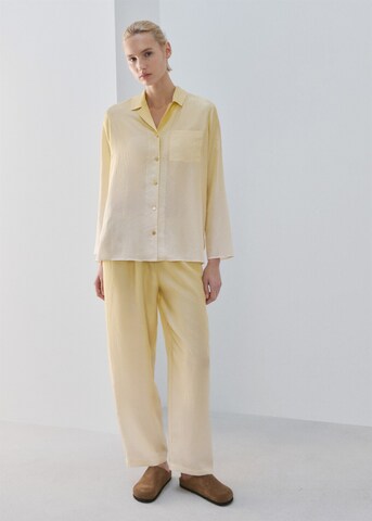 MANGO Pajama Shirt 'Habi' in Yellow