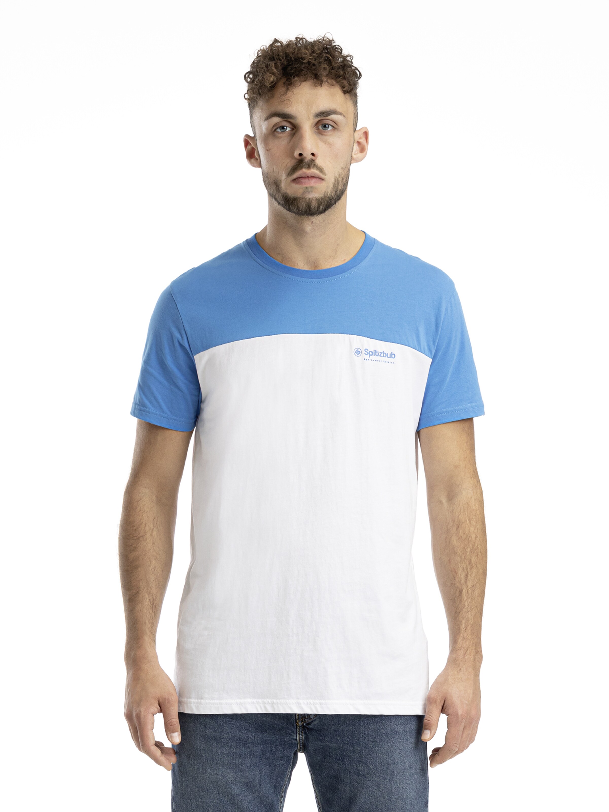 SPITZBUB Shirt ' Half Sports ' in Blauw: voorkant