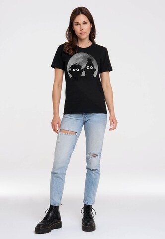 LOGOSHIRT Shirt 'Sesamstrasse - Ernie & Bert | Mond' in Zwart