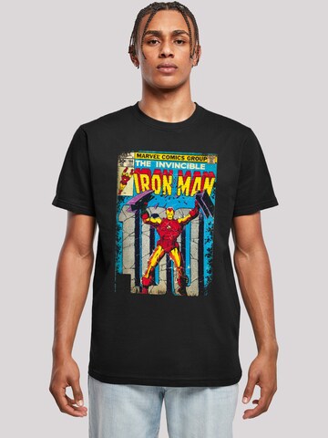 Maglietta 'Marvel Iron Man Cover' di F4NT4STIC in nero: frontale