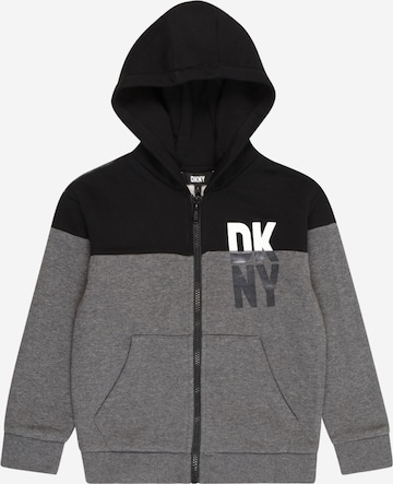 DKNY Zip-Up Hoodie in Grey: front