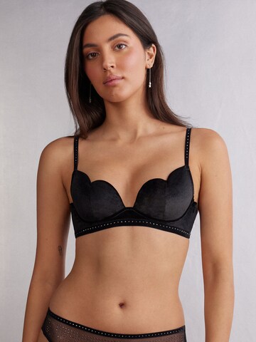 INTIMISSIMI Bralette Bra 'AFTER MIDNIGHT' in Black: front