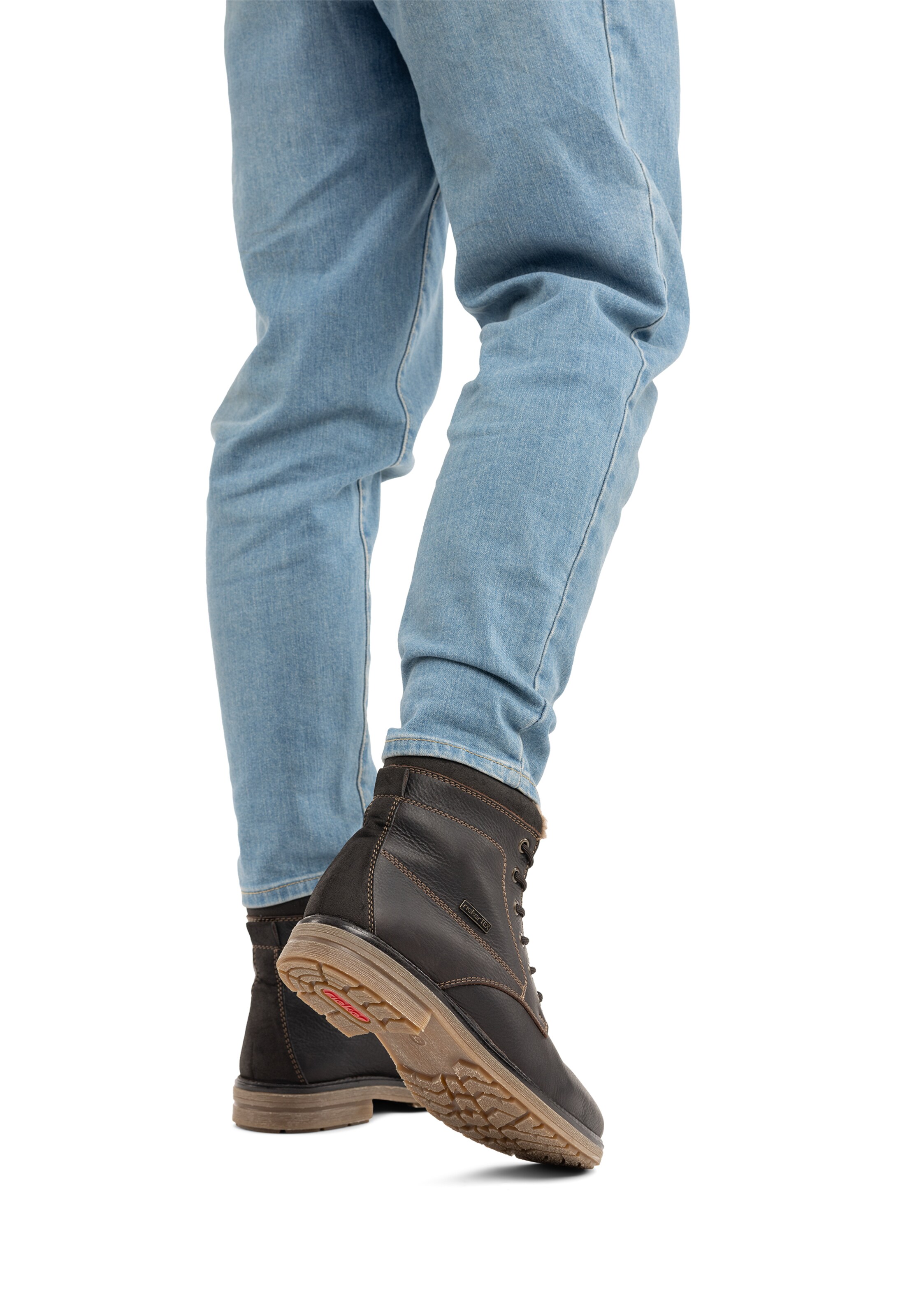 Bottes à lacets Rieker en marron : devant