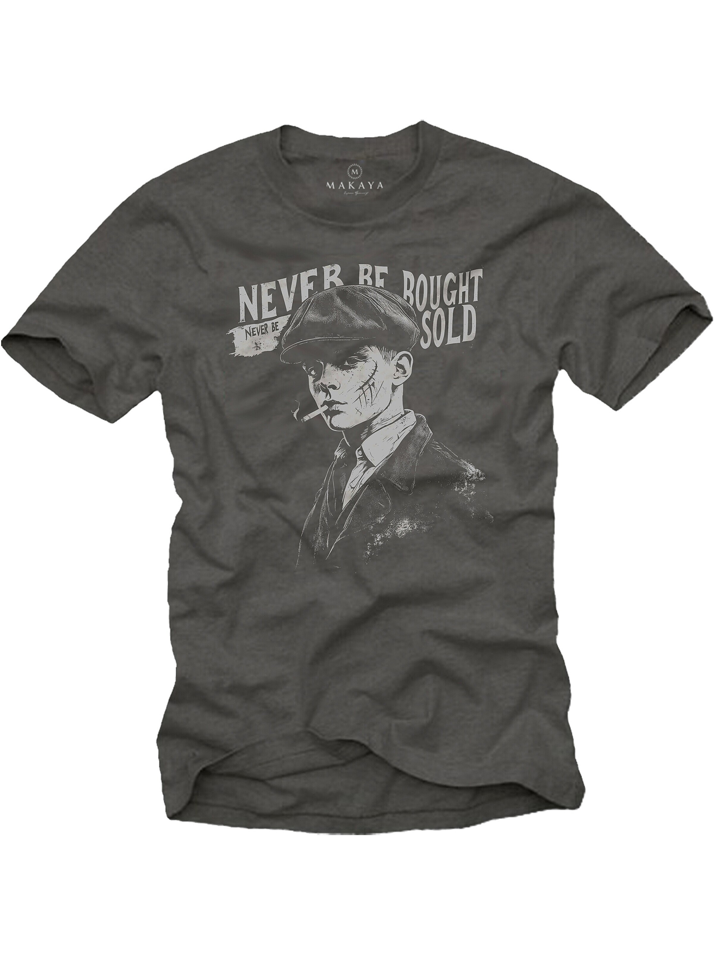 MAKAYA Shirt 'Never Be Bought' in Grey: front