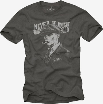 MAKAYA Shirt 'Never Be Bought' in Grey: front