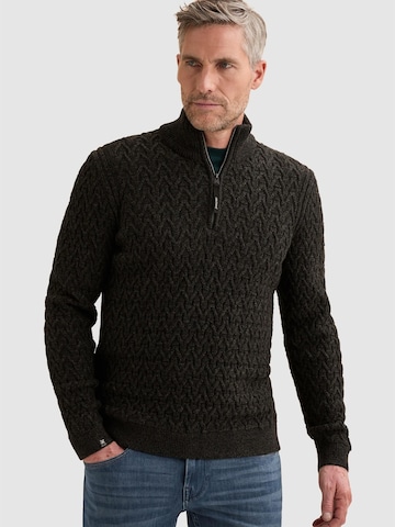 Pull-over 'Pullover in a wool blend with half-zip' VANGUARD en noir : devant