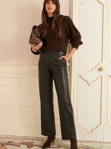 Regular Pantalon love & roses en noir