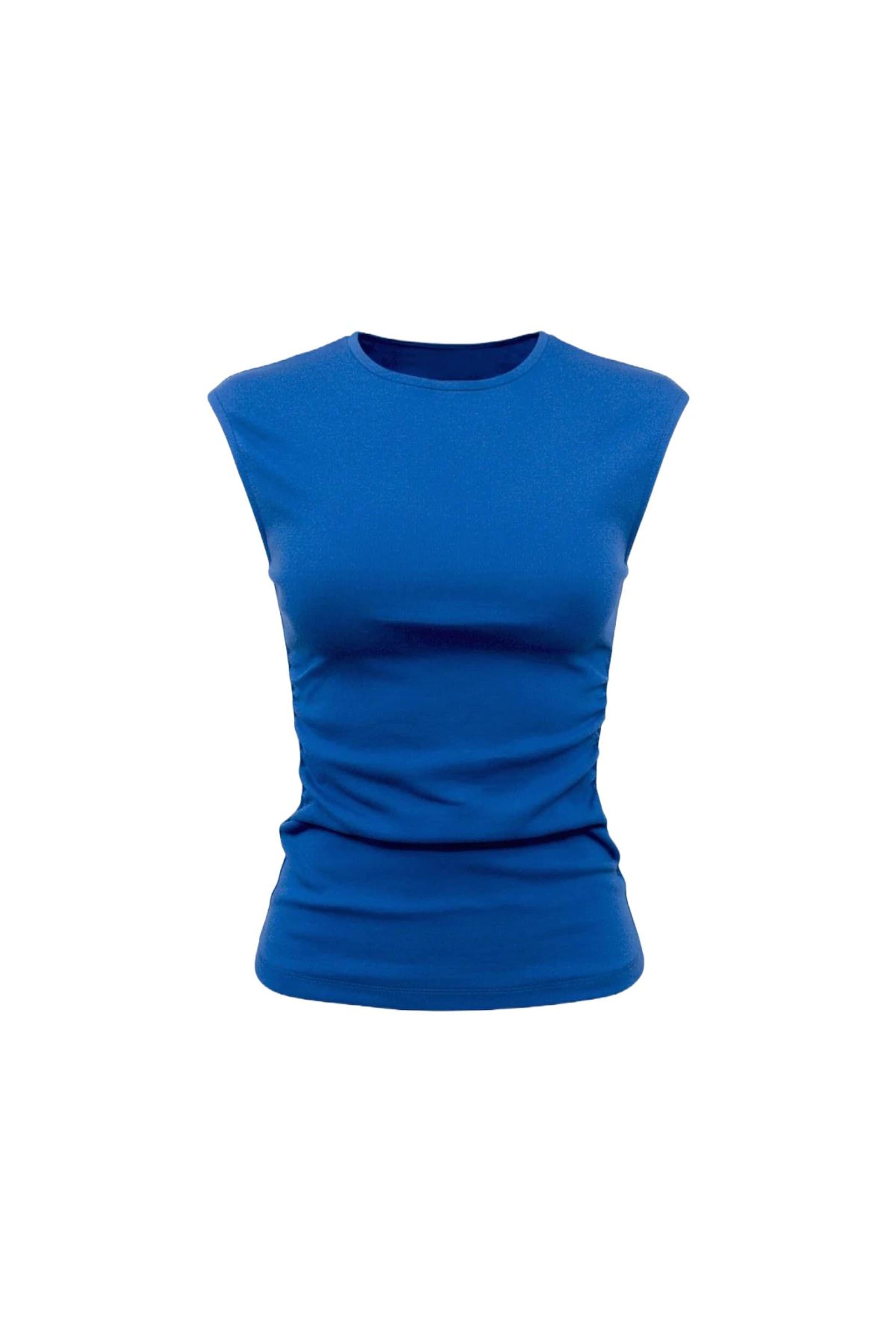 No Matter What Top in Blau: Vorderseite