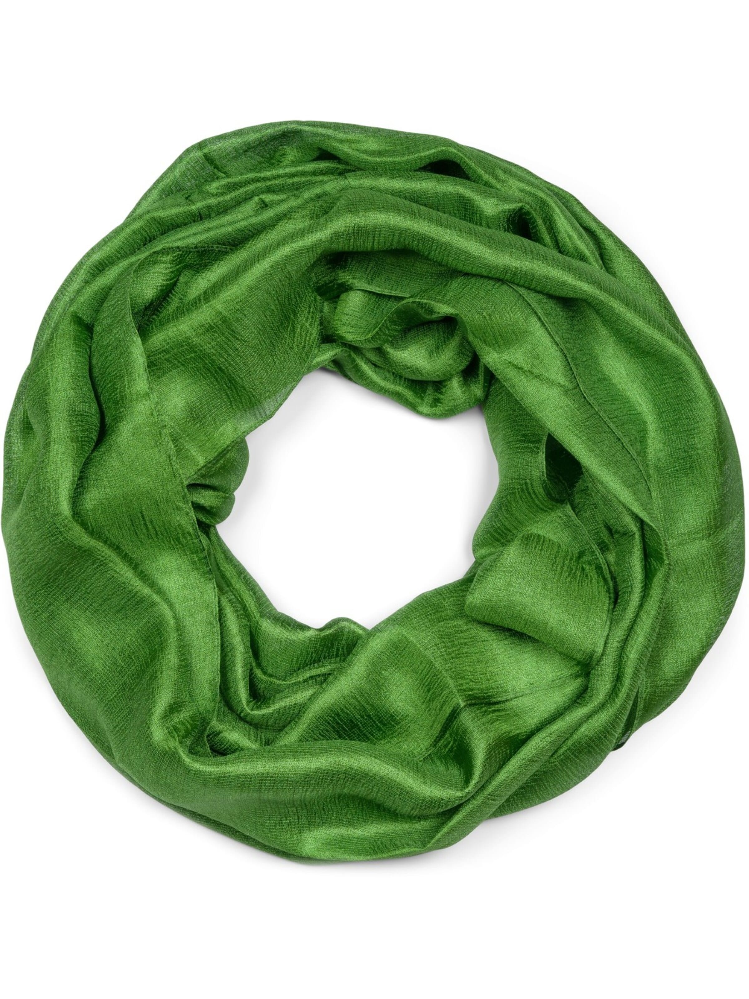 styleBREAKER Schlauchschal 'Seidiger Einfarbiger Loop'‌‌‌‌‌‌‌‌ in Grün: Vorderseite