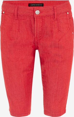 CIPO & BAXX Slim fit Pants in Red: front