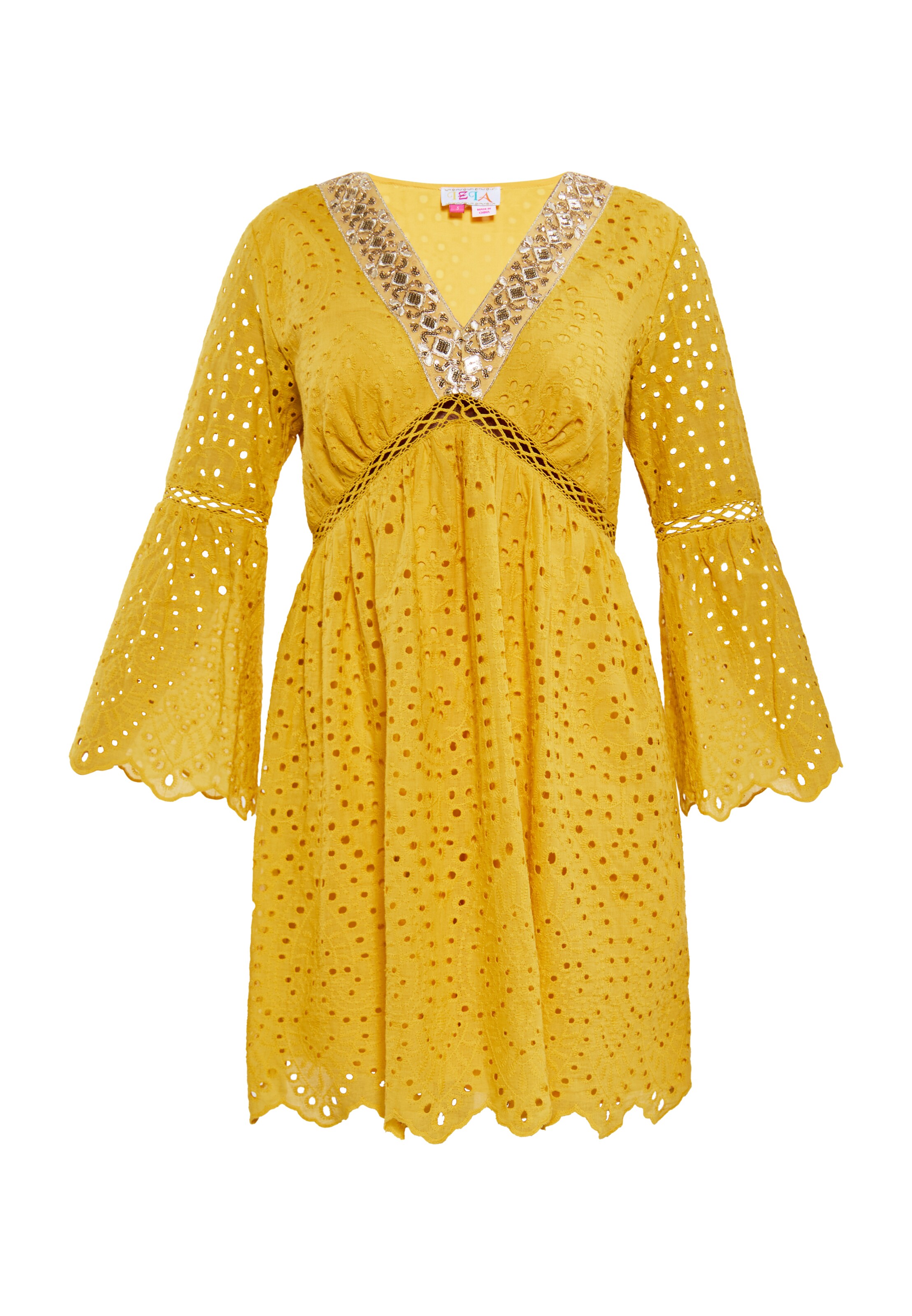 dzeltens IZIA Vasaras kleita: no priekšpuses