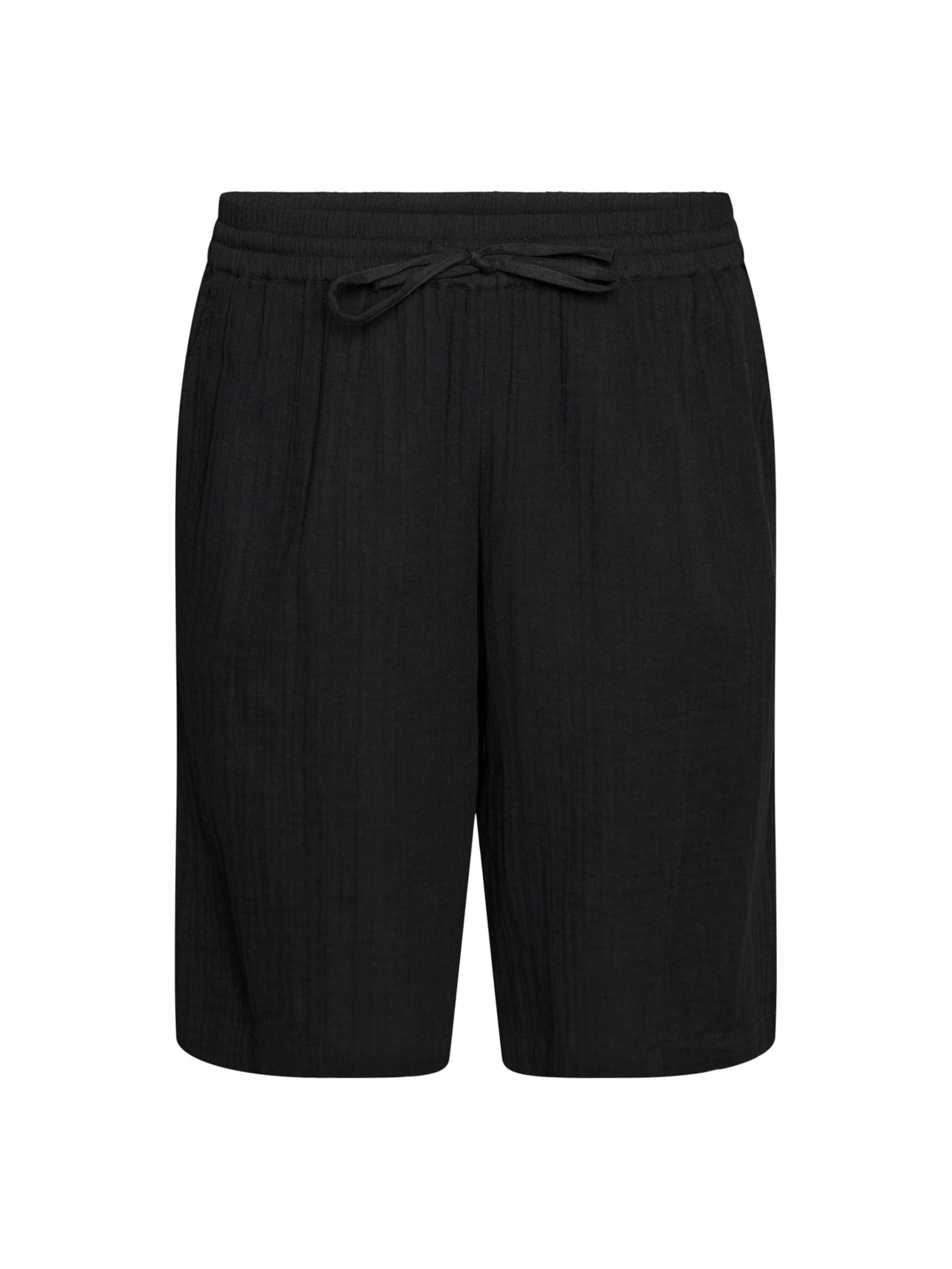 Loosefit Pantalon 'Vvivu' Zizzi en noir : devant