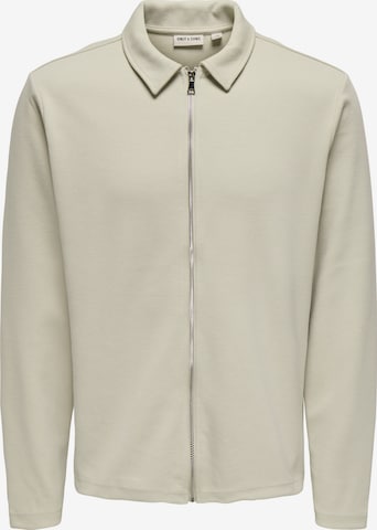 Only & Sons Кофта на молнии 'ONSNEWKODYL' в Серый: спереди