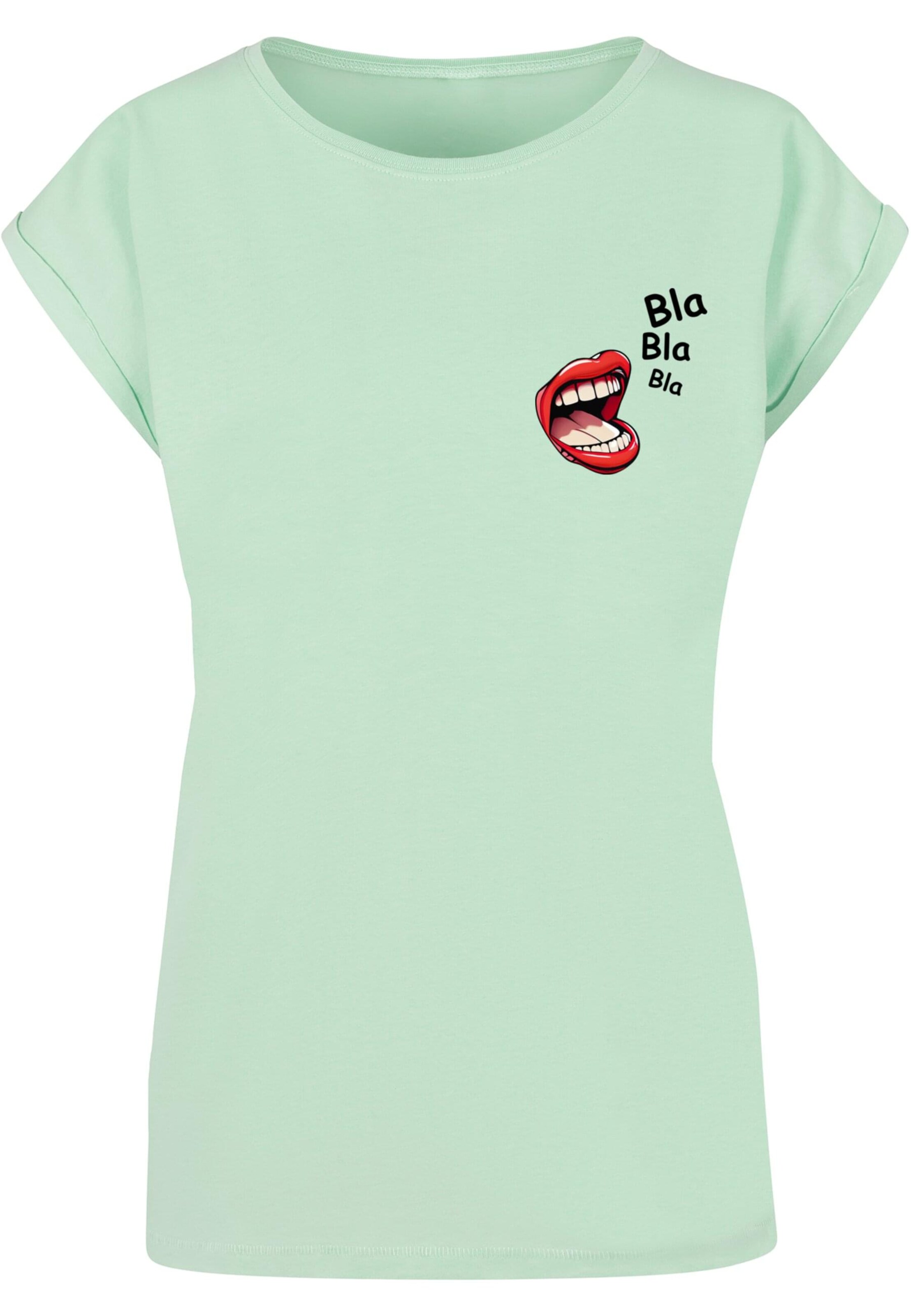 Merchcode Shirt 'Bla Bla Bla Comic' in Green: front