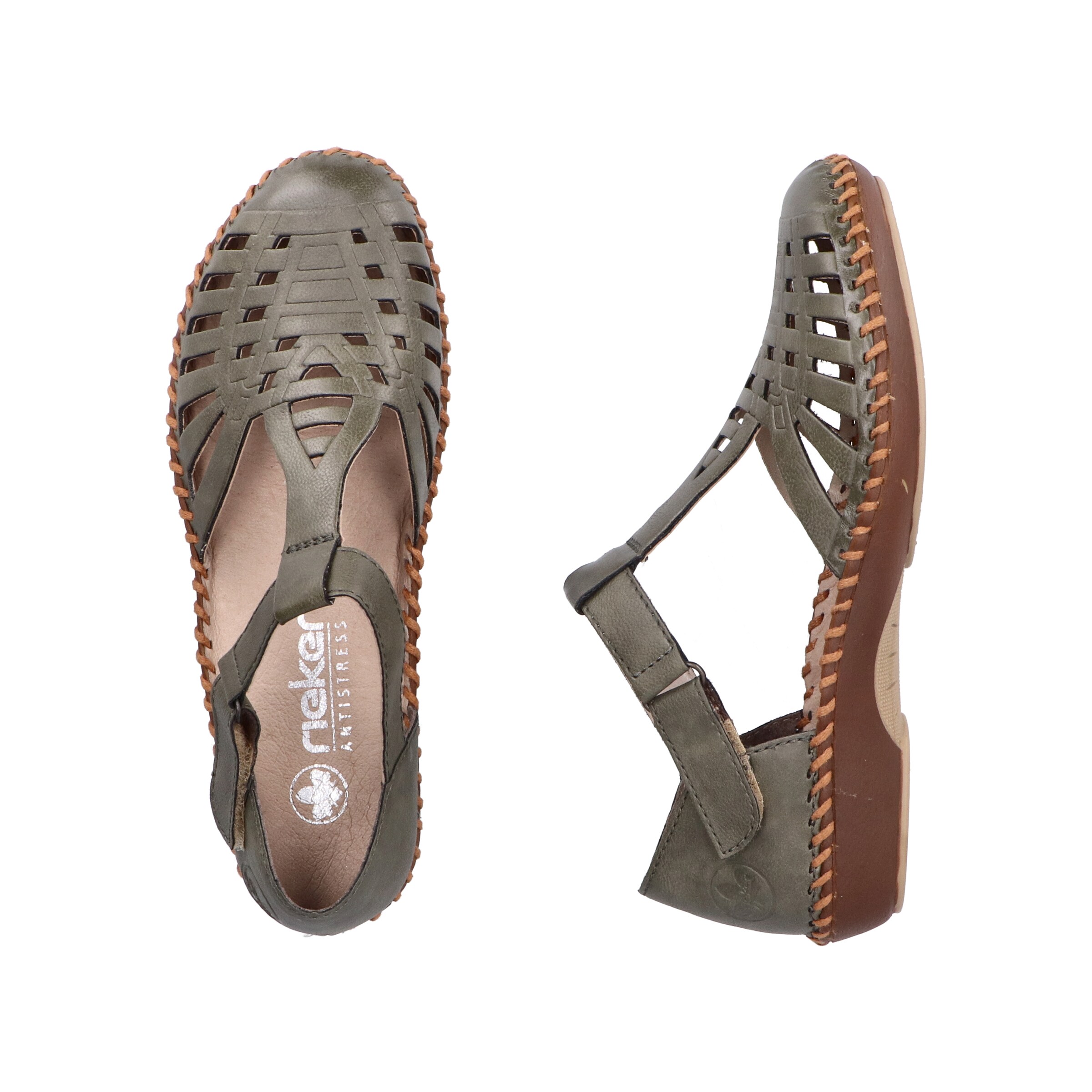 Chaussure basse Rieker en vert