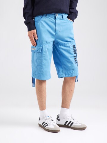 CAMP DAVID Regular Cargo Pants in Blue: front