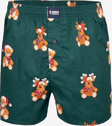 Happy Shorts Boxershorts 'Christmas' in Groen: voorkant