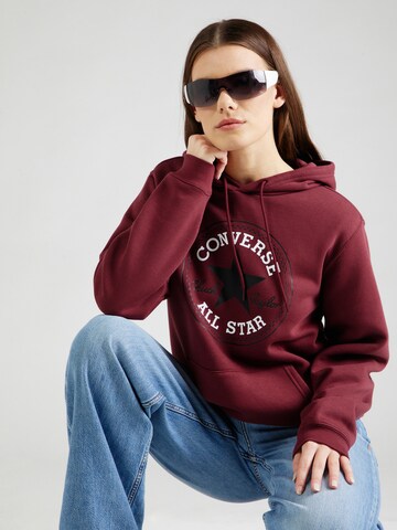 Sweat-shirt CONVERSE en rouge : devant