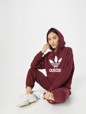 Bluză de molton 'Trefoil' de la ADIDAS ORIGINALS pe roșu