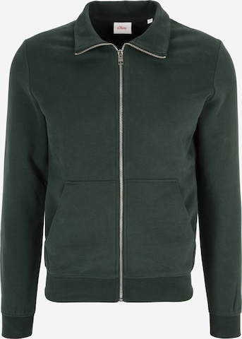 s.Oliver Zip-Up Hoodie in Green: front