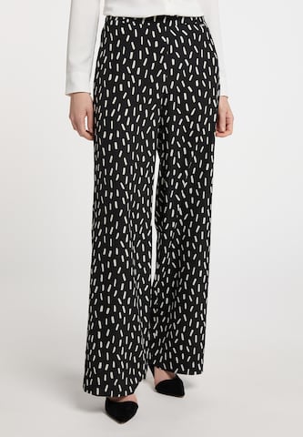 DreiMaster Klassik Wide leg Trousers in Black: front