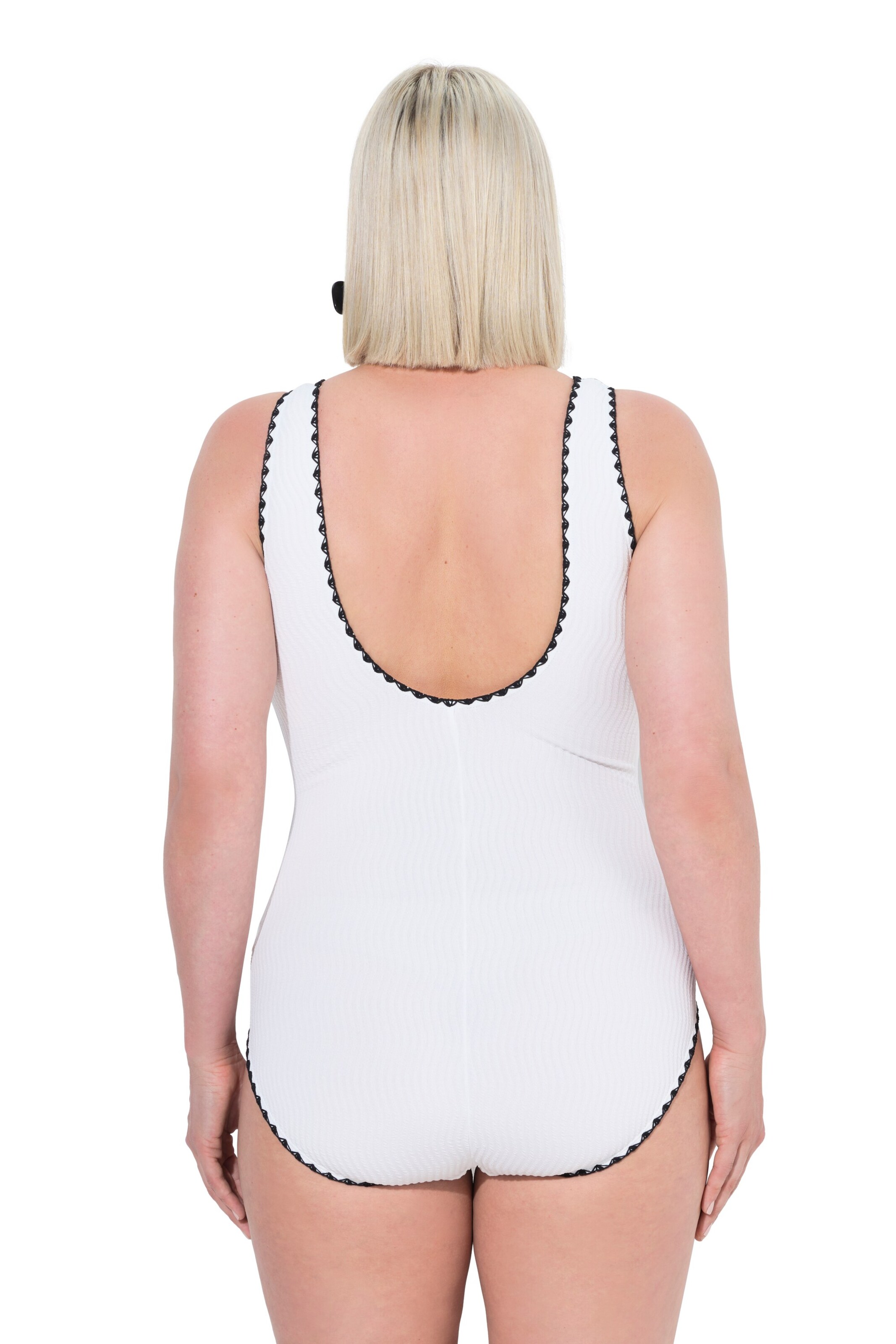 Ulla Popken Bustier Badeanzug in Weiß