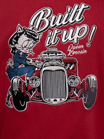 Queen Kerosin Sweatjacke 'Built it up!' in Rot