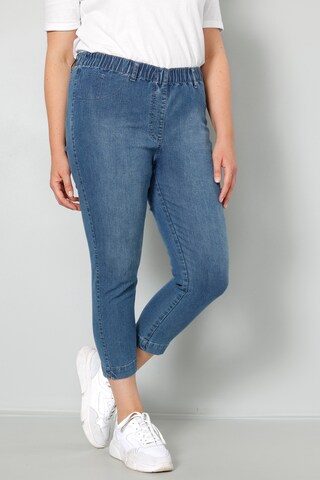 Skinny Jeggings MIAMODA en bleu : devant