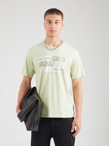 JACK & JONES Футболка 'JJNEWDELVIN' в Зеленый: спереди