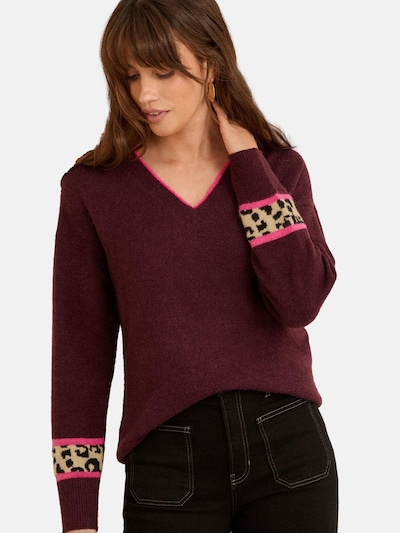 love & roses Pulover | bež / rjava / sliva / roza barva, Prikaz izdelka