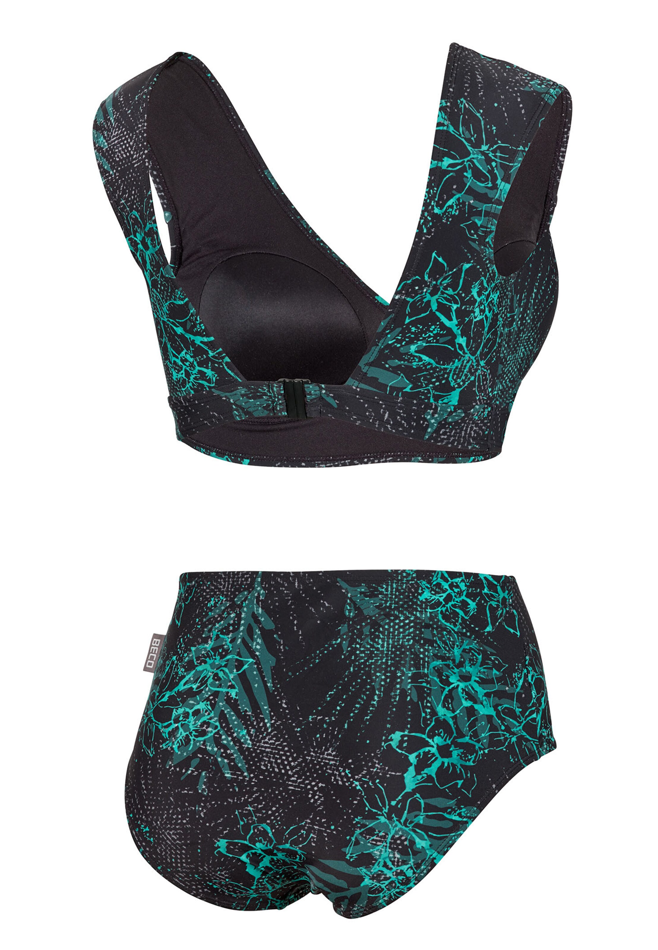 BECO the world of aquasports Bikini 'Mint Flowers' in Black